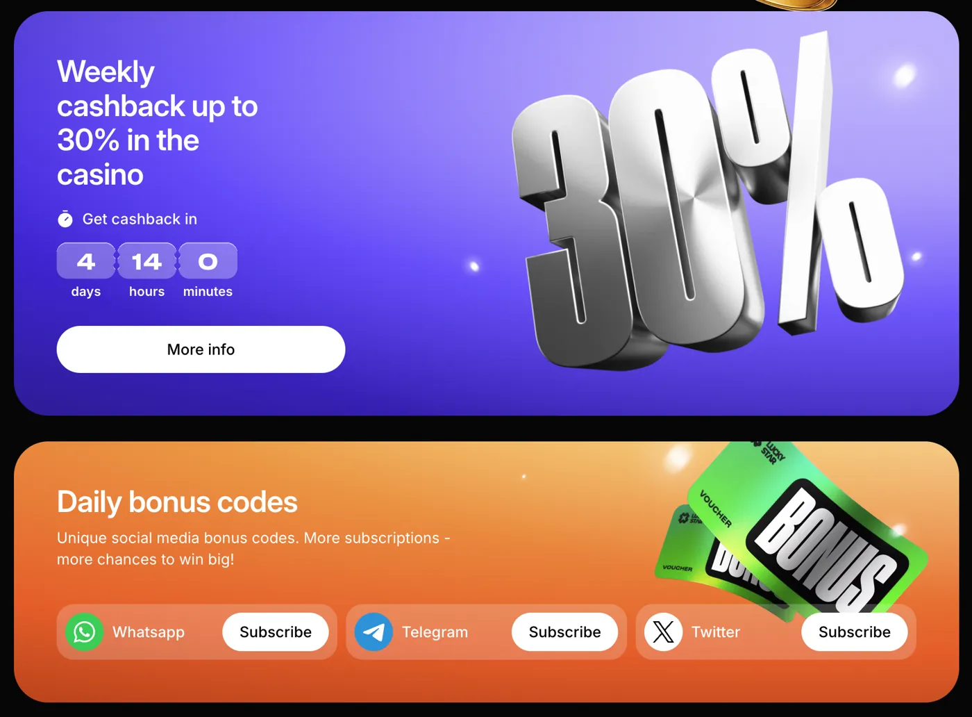 luckystar cashback screen