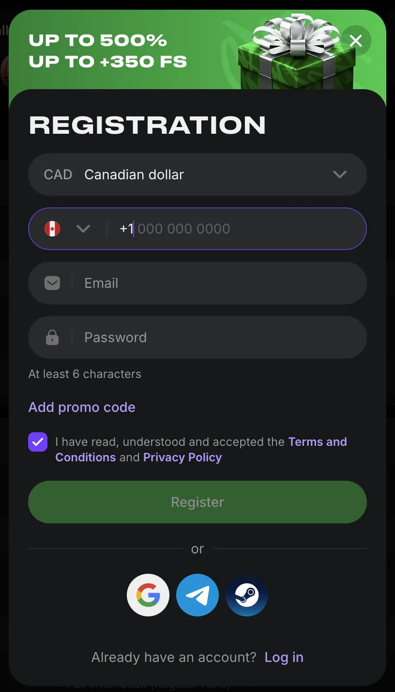 luckystar register screen