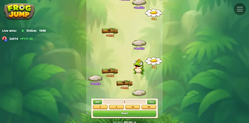 Frog Jump running, captured from the studio demo